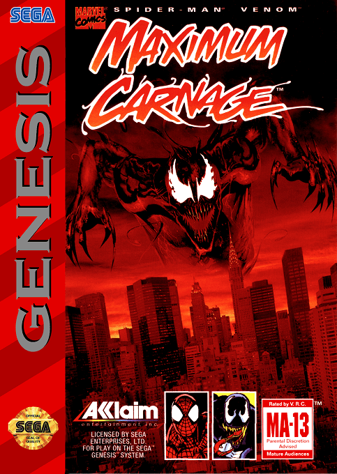 Spiderman Maximum Carnage Collector's Edition box art for Sega Genesis